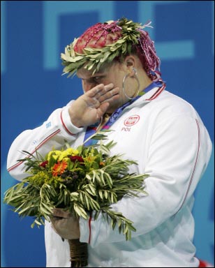 Sportowiec na wysypisku