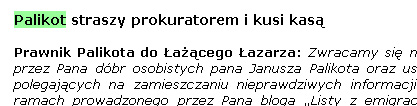 Znana blogerka usunęła wpis o Palikocie